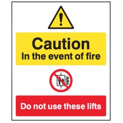 Caution - in the Event of Fire - Do Not Use these Lifts