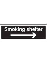 Smoking Shelter Right Arrow (White / Black)