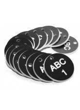 Engraved Valve Tags - Black with White Text
