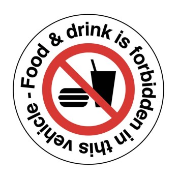 Food and Drink is forbidden in this Vehicle Labels