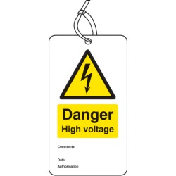 Danger - High Voltage - Double Sided Safety Tag