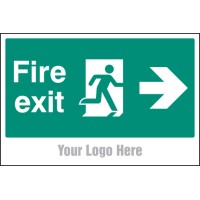 Fire Exit - Arrow Right - Add a Logo - Site Saver