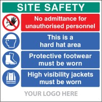 No Admittance - Hard Hat - Footwear - Hi Vis - Add Logo - Site Saver