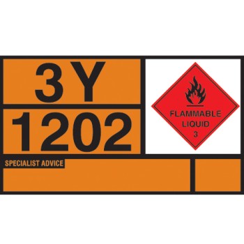 Hazchem Placard - Diesel / Gas Oil - Self Adhesive Vinyl