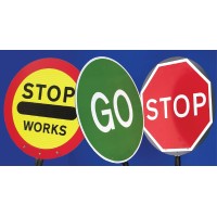 Stop / Go Lollipop Sign