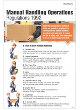 Manual Handling Operations Regulations 1992 - Poster