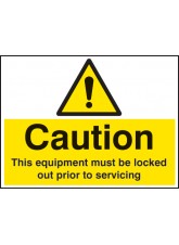 Caution - this Equipment Must be Locked Out Prior to Servicing