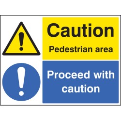 Caution - Pedestrian Area Proceed with Caution